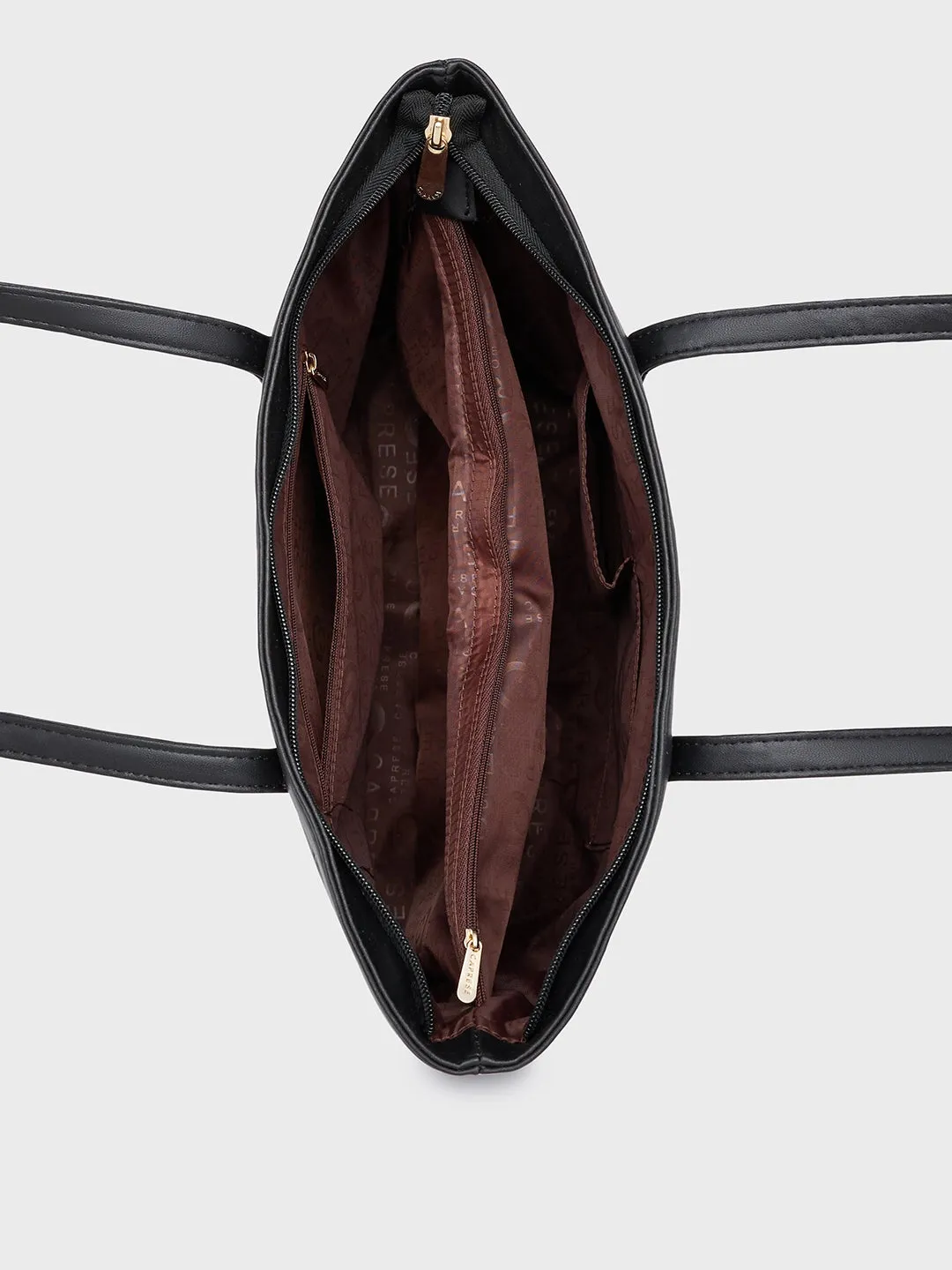 Caprese Serene Medium Black Tote Bag