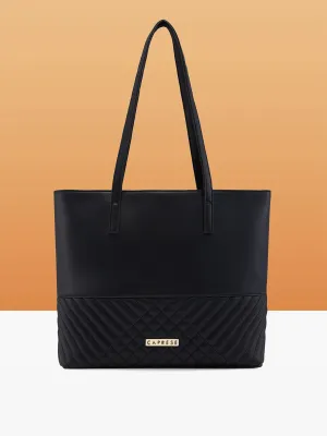 Caprese Serene Medium Black Tote Bag