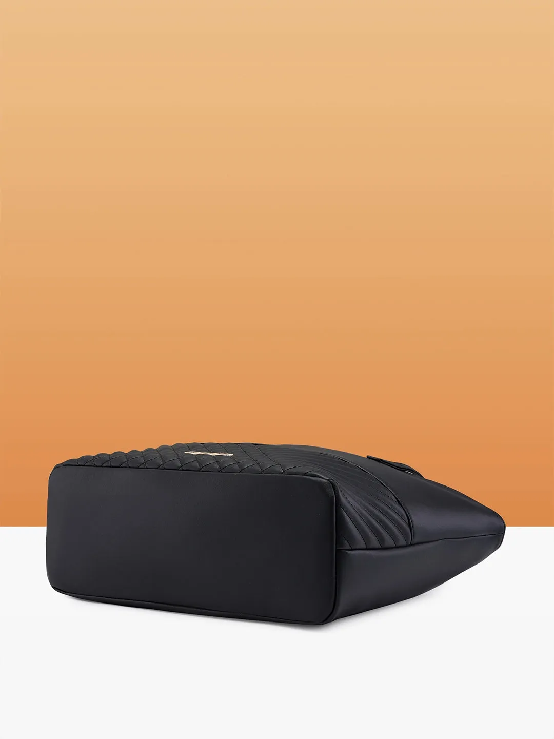 Caprese Serene Medium Black Tote Bag