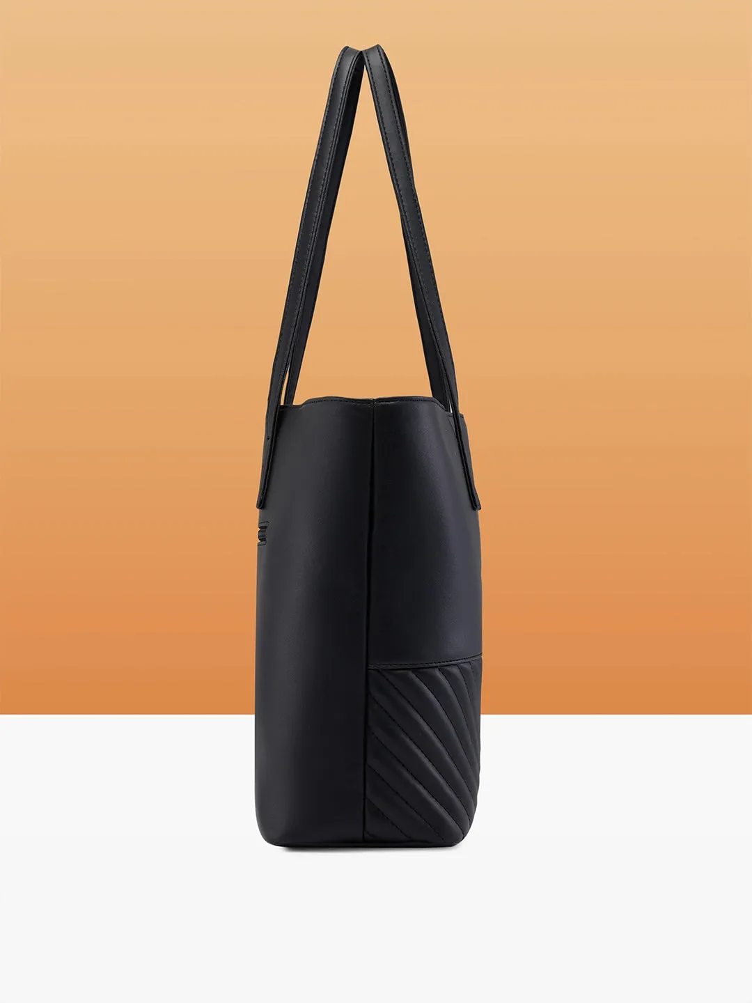 Caprese Serene Medium Black Tote Bag