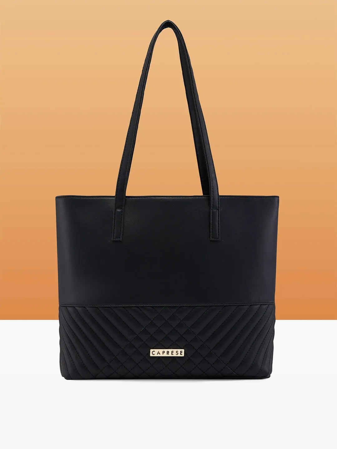 Caprese Serene Medium Black Tote Bag