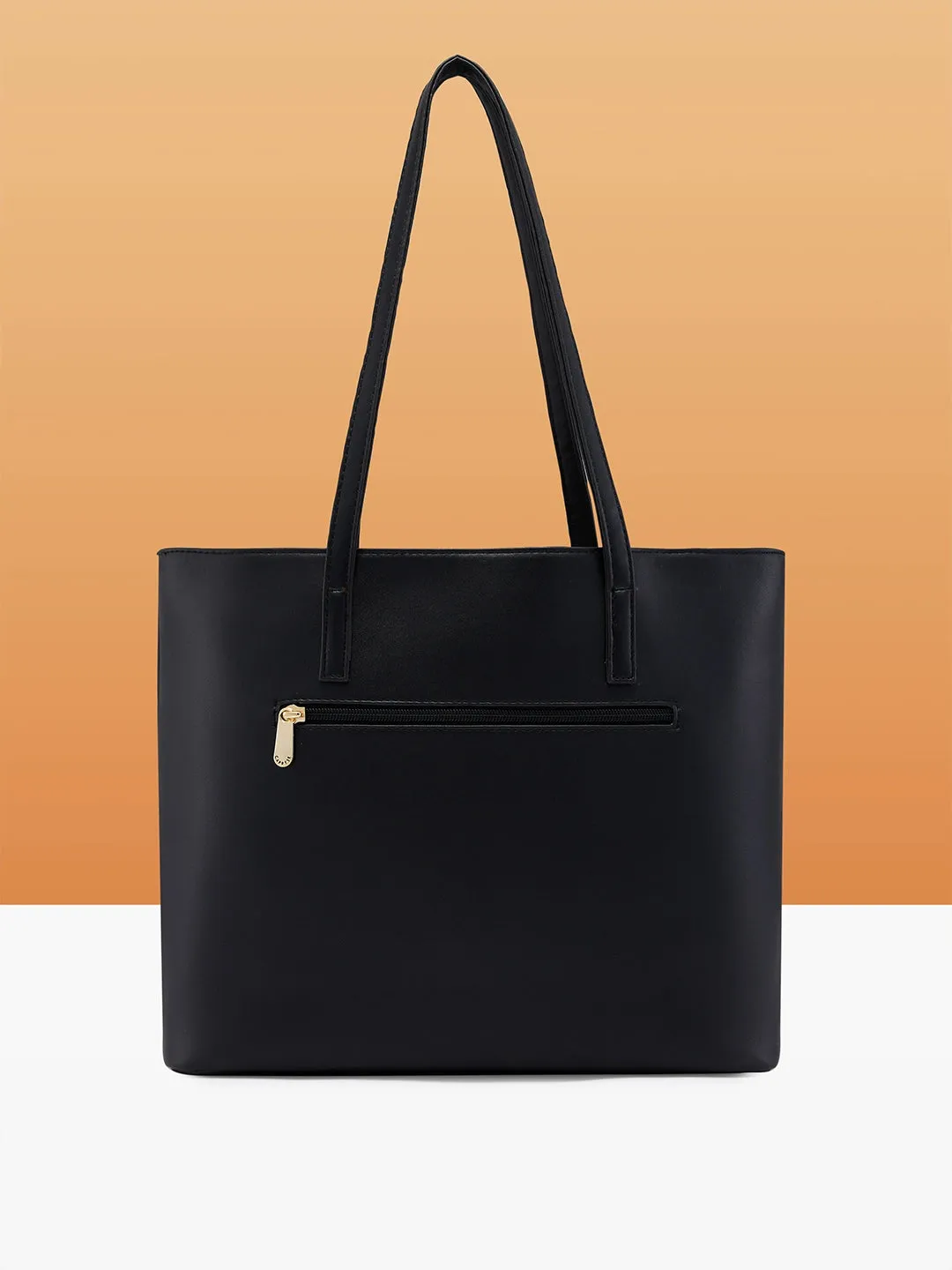 Caprese Serene Medium Black Tote Bag