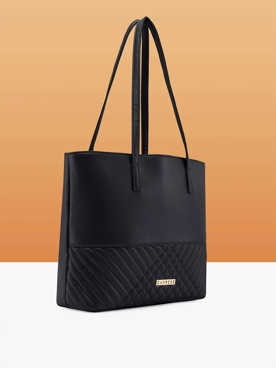 Caprese Serene Medium Black Tote Bag
