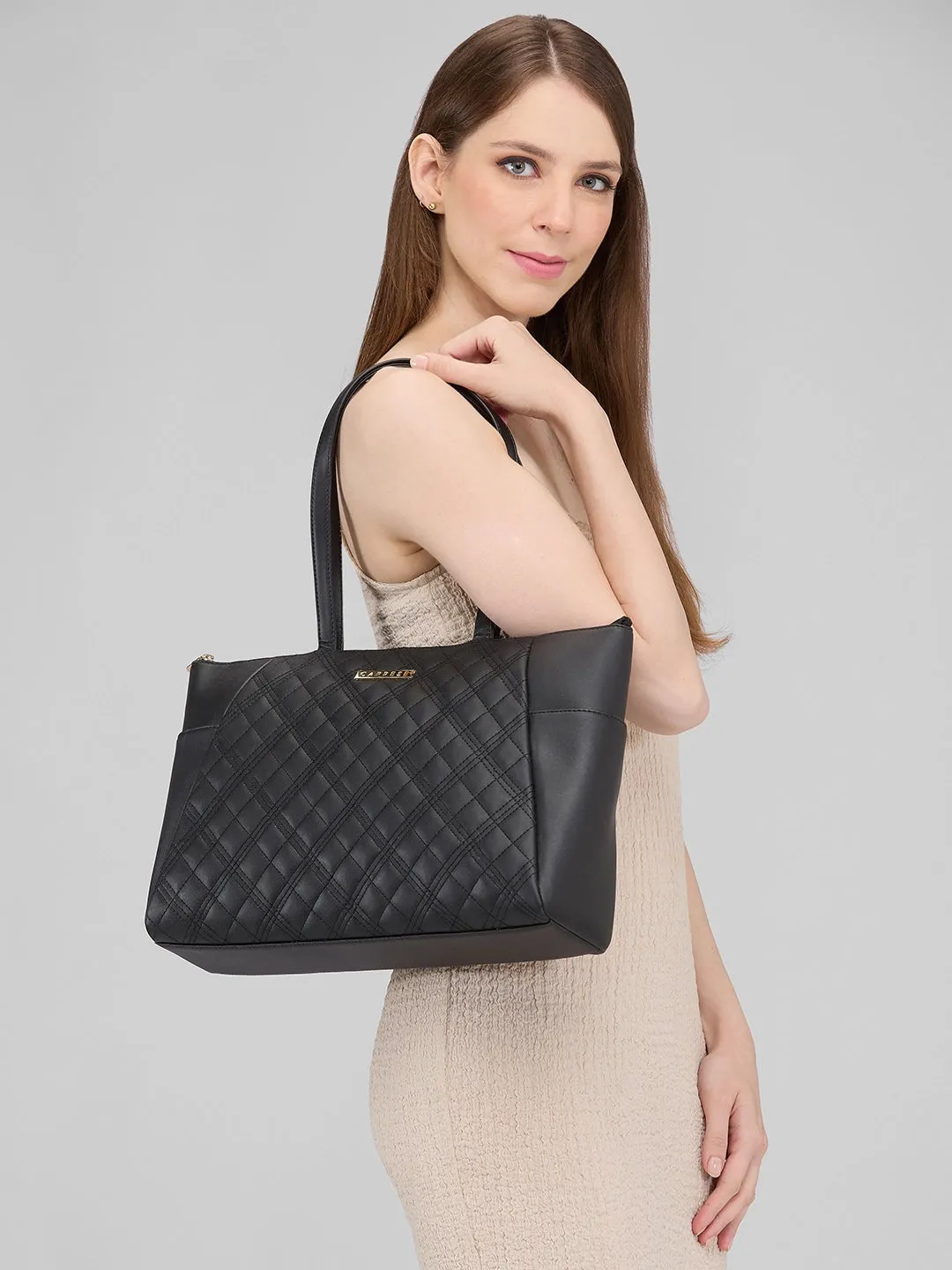 Caprese Sheena Large Black Tote Bag