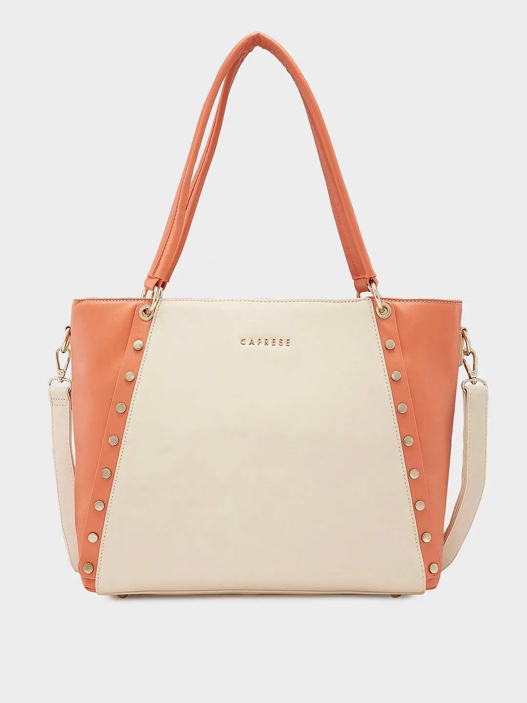 Caprese Shelby Large Beige Laptop Tote Bag