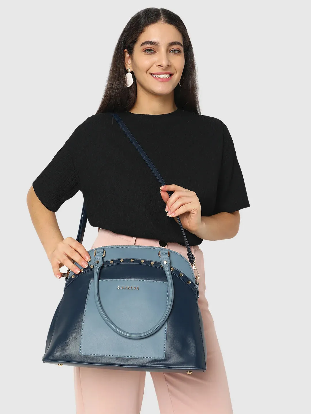 Caprese Shelby Large Powder Blue Satchel Bag
