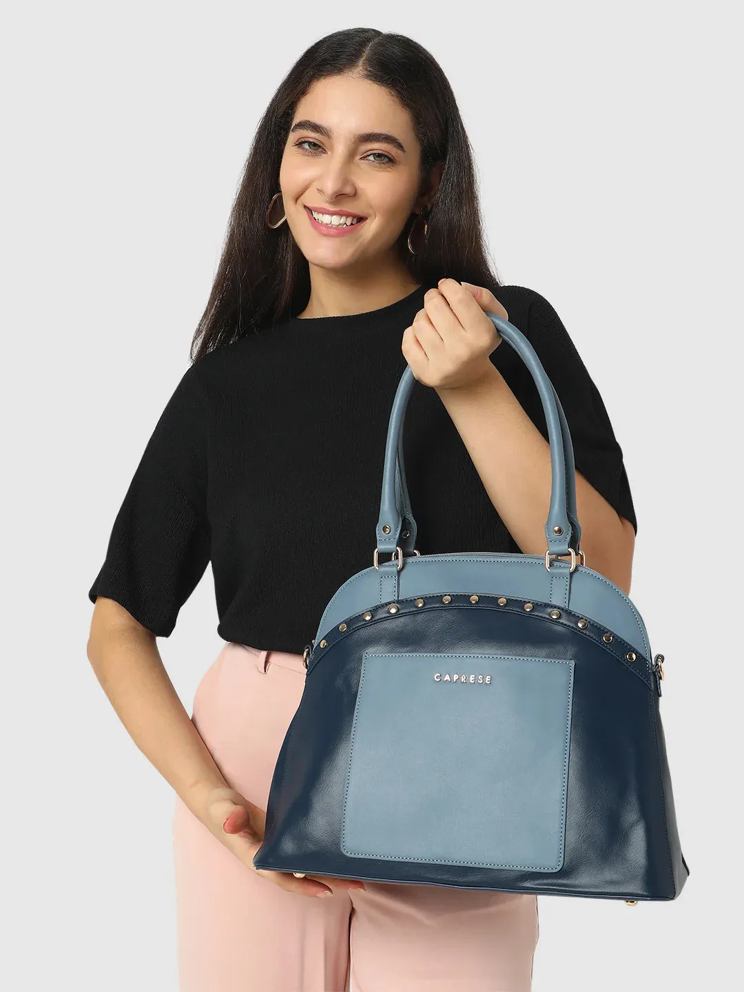 Caprese Shelby Large Powder Blue Satchel Bag