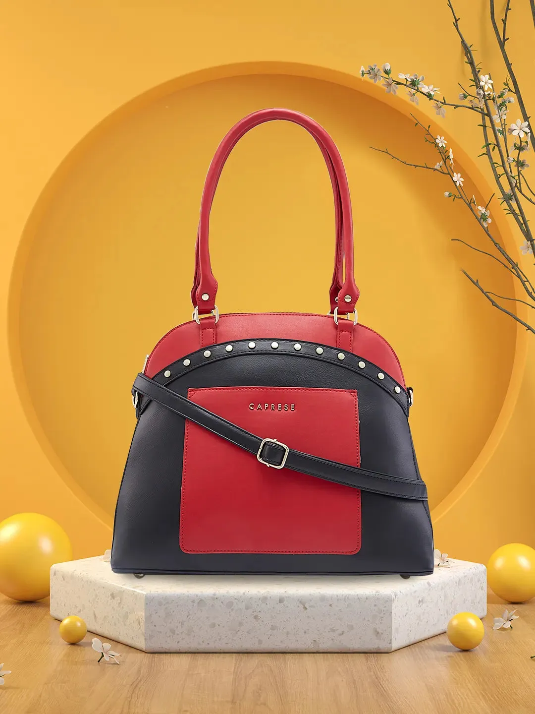 Caprese Shelby Large Red Satchel Bag