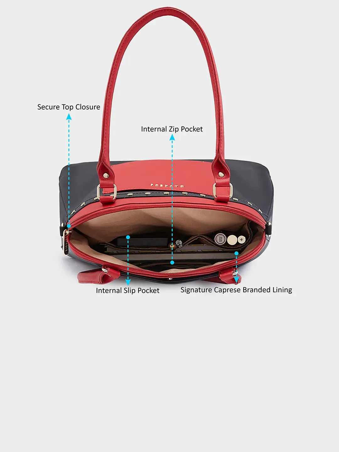Caprese Shelby Large Red Satchel Bag