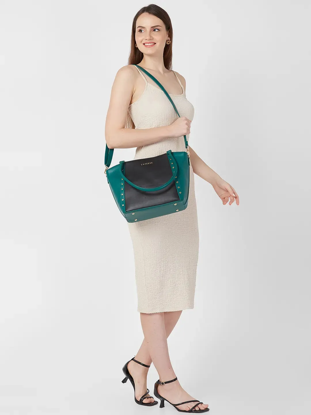 Caprese Shelby Medium Black Satchel Bag