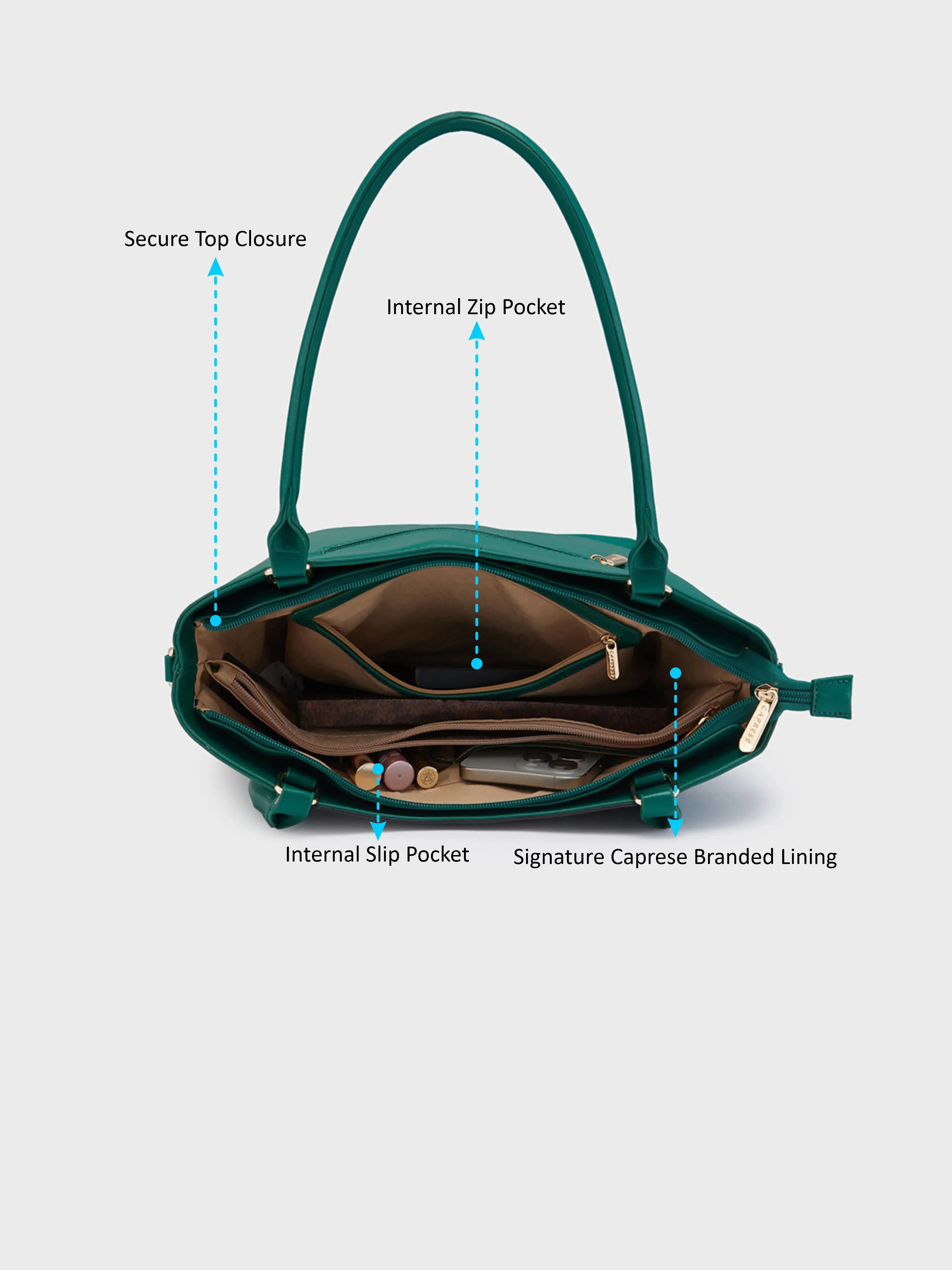 Caprese Shelby Medium Black Satchel Bag
