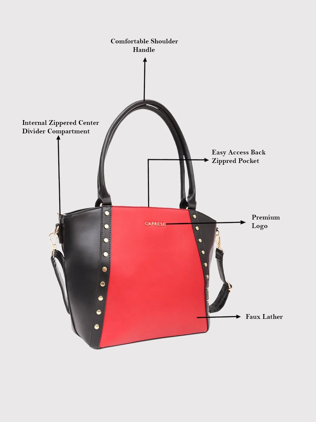 Caprese Shelby Medium Red Satchel Bag