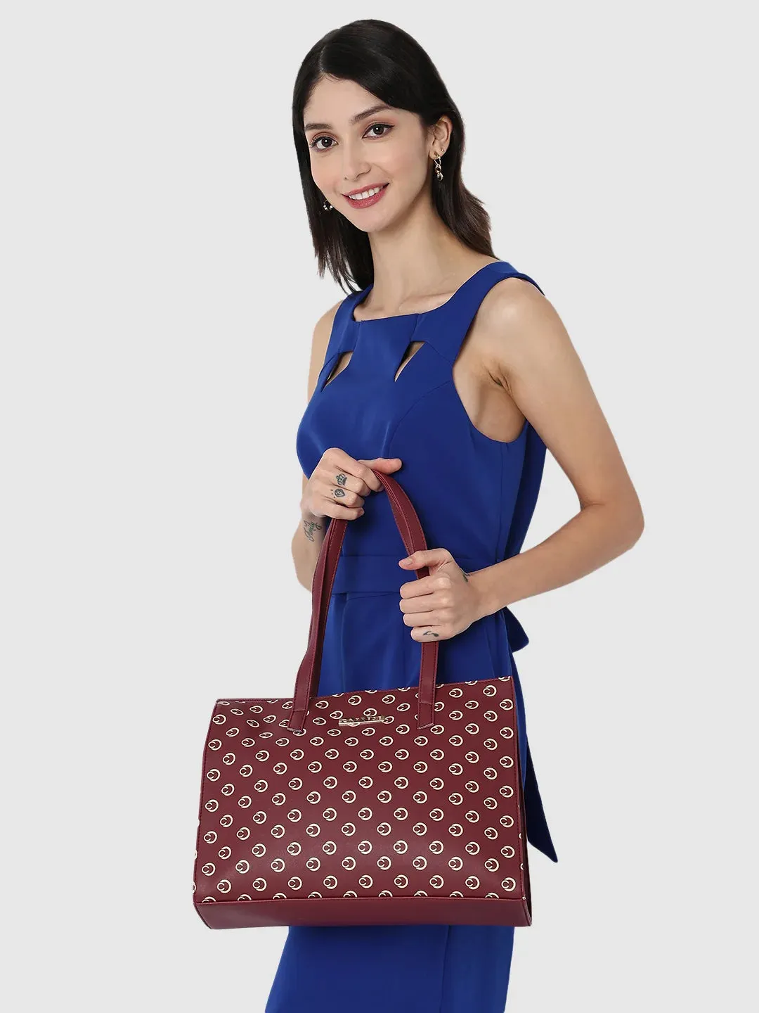 Caprese Siesta Medium Maroon Satchel Bag