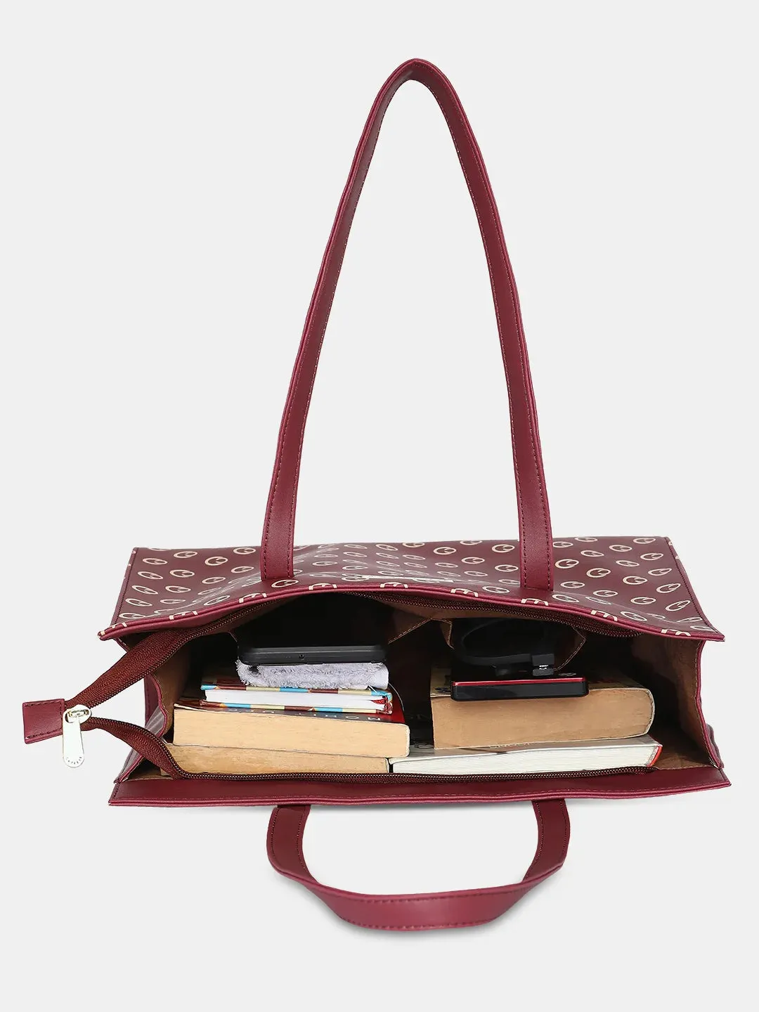 Caprese Siesta Medium Maroon Satchel Bag