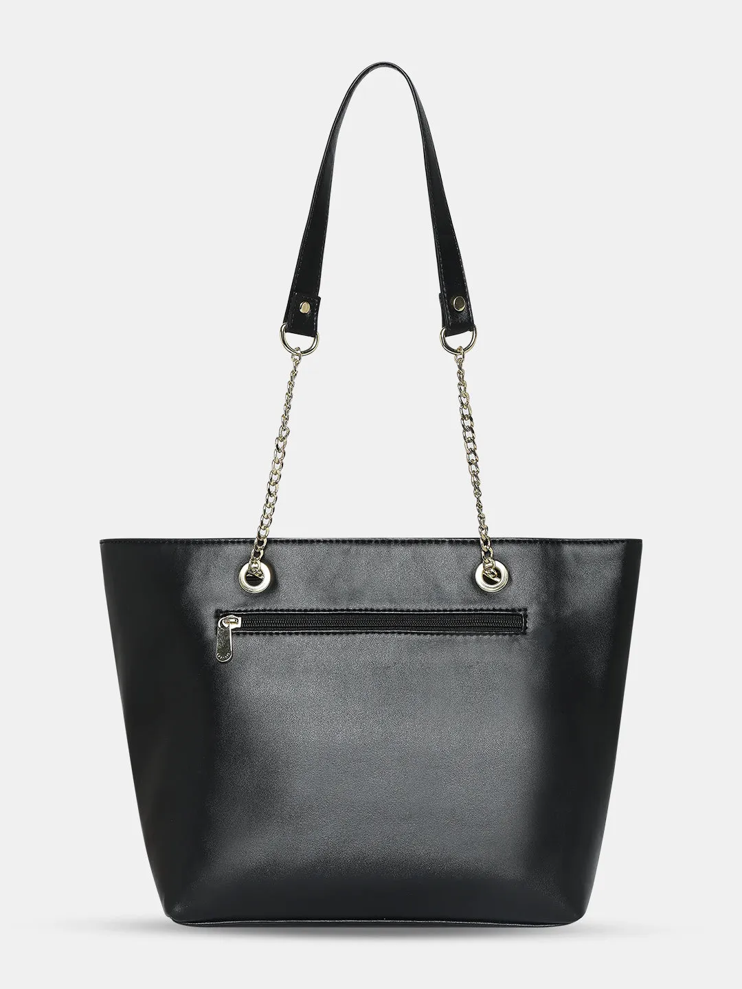 Caprese Snow Printed Large Black Satchel Bag