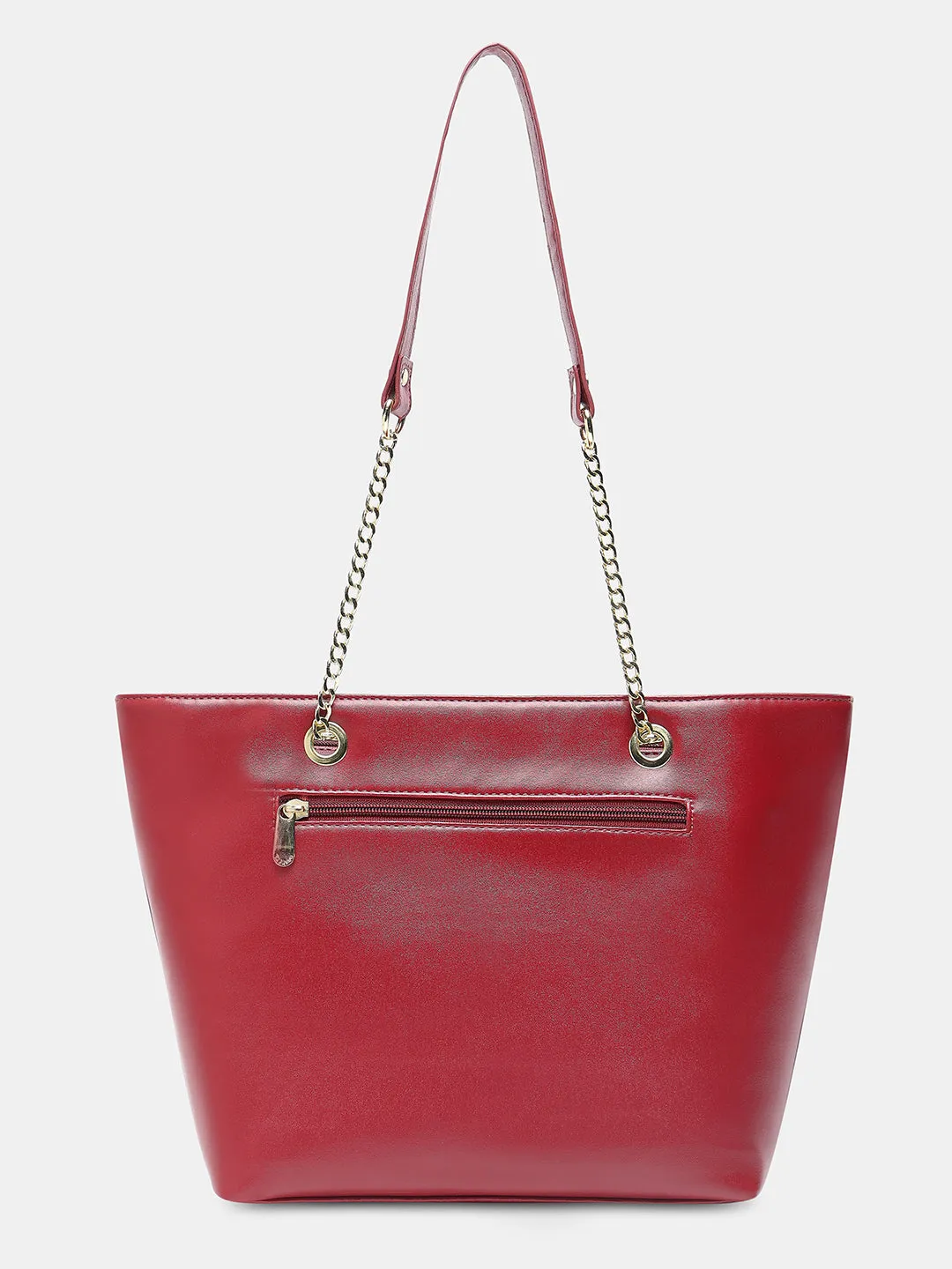 Caprese Snow Printed Large Maroon Satchel Bag