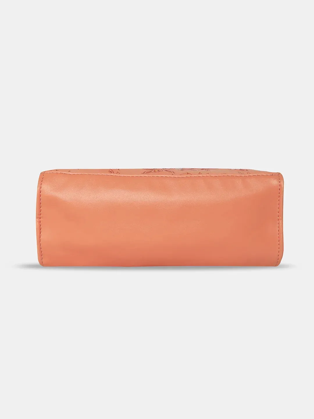 Caprese Snow Printed Medium Coral Backpack