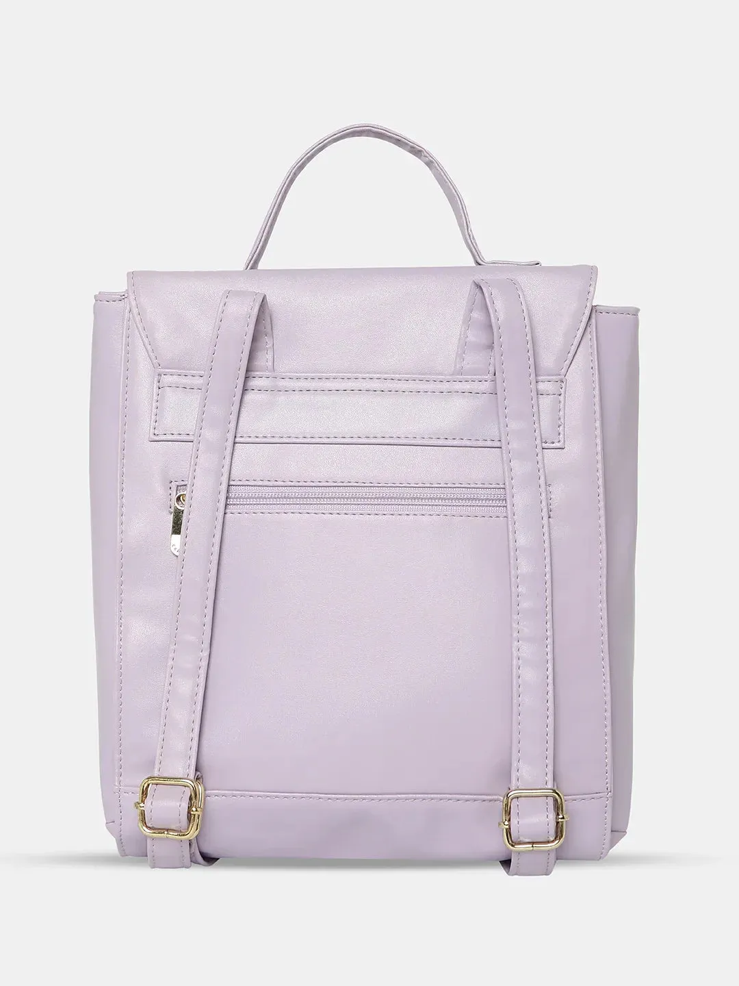 Caprese Snow Printed Medium Lavender Backpack