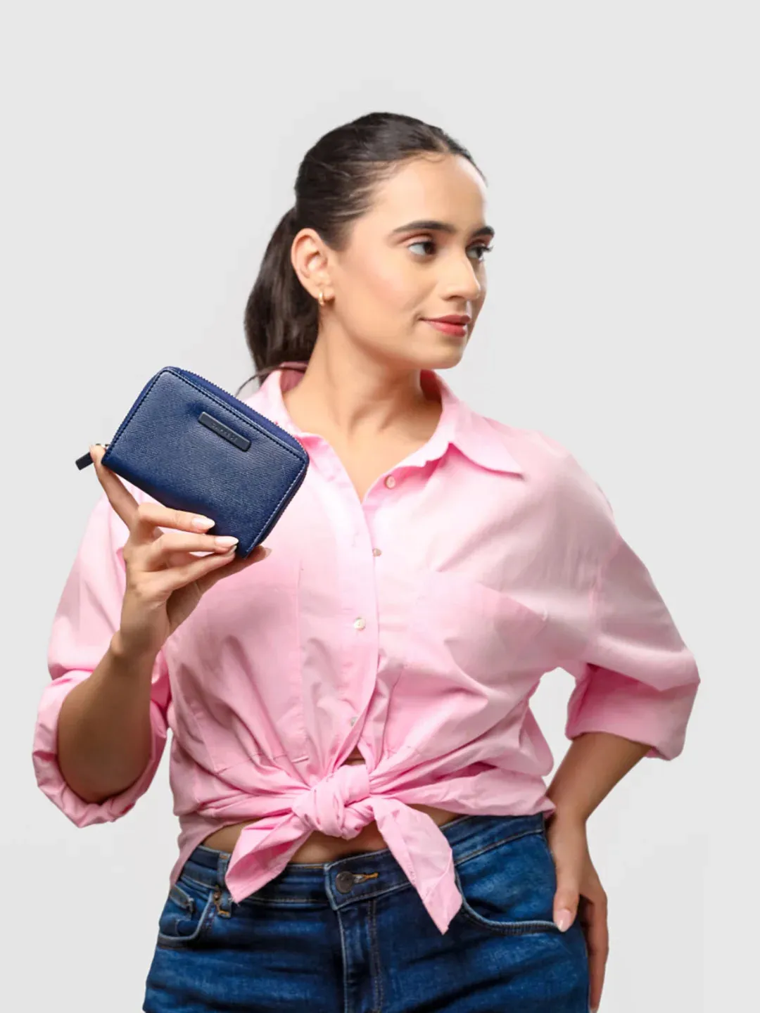 Caprese Sophia Small Navy Zip Around Wallet
