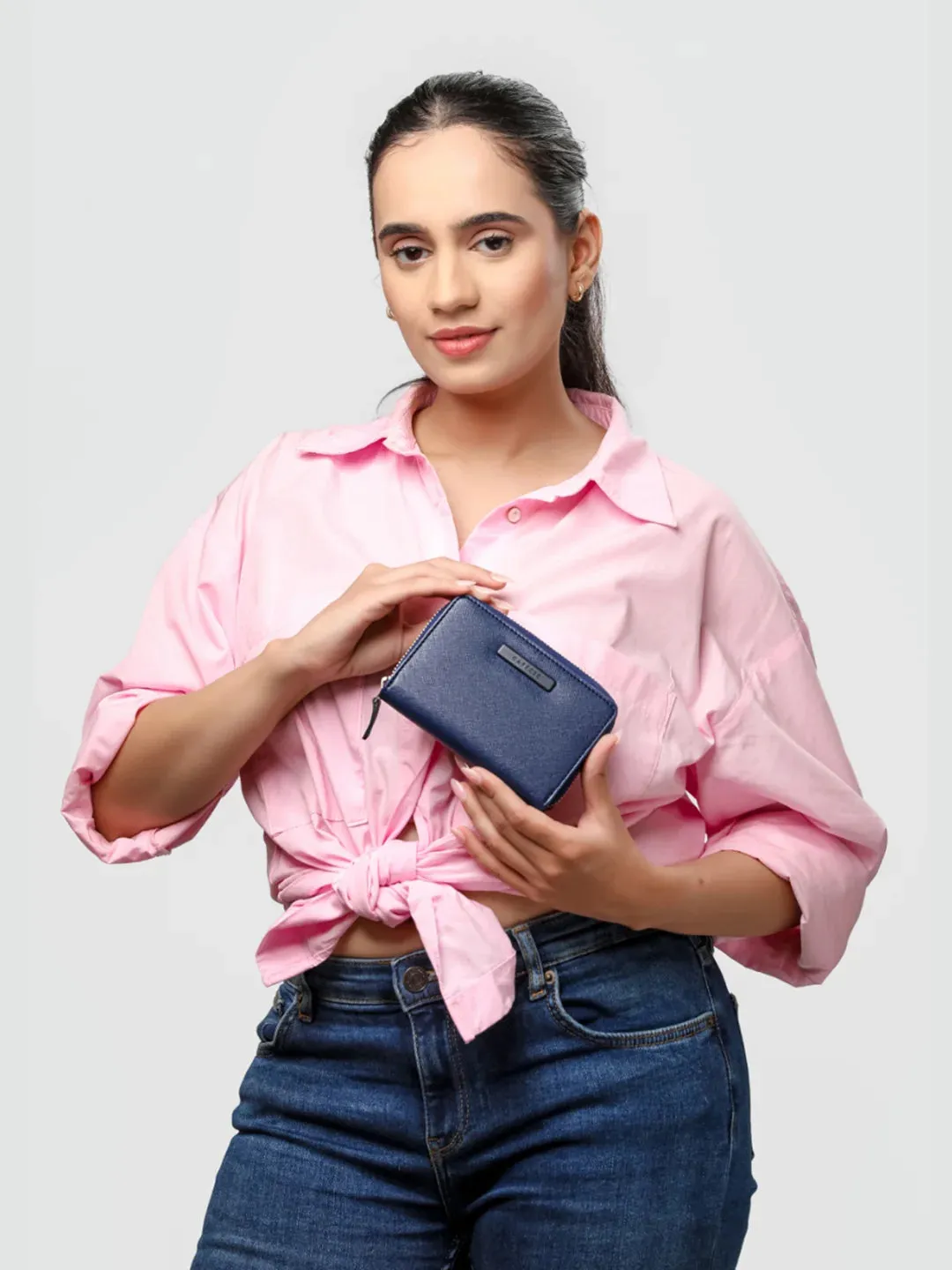 Caprese Sophia Small Navy Zip Around Wallet