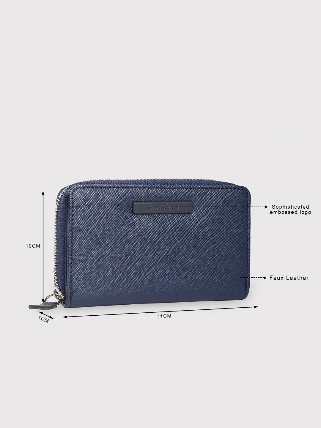 Caprese Sophia Small Navy Zip Around Wallet
