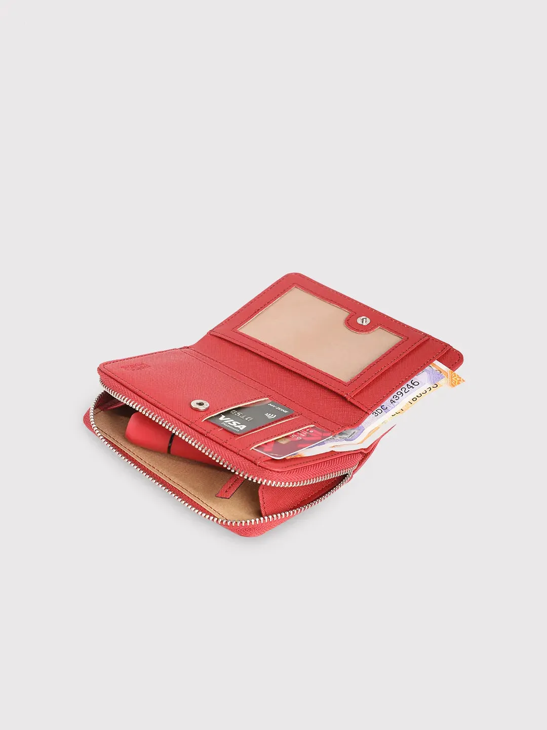 Caprese Sophia Small Red Zip Around Wallet
