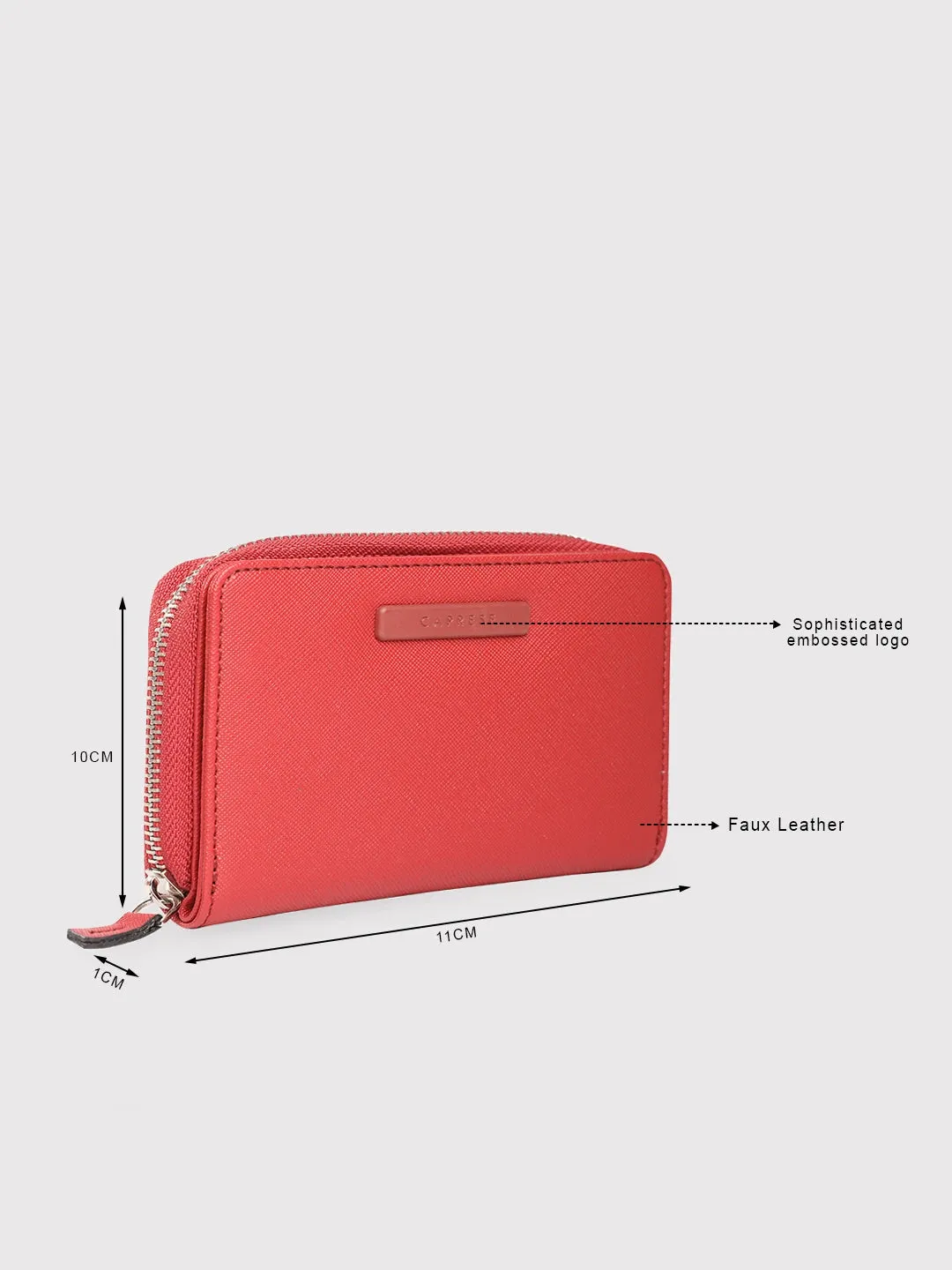 Caprese Sophia Small Red Zip Around Wallet