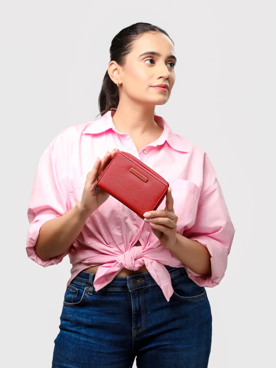 Caprese Sophia Small Red Zip Around Wallet