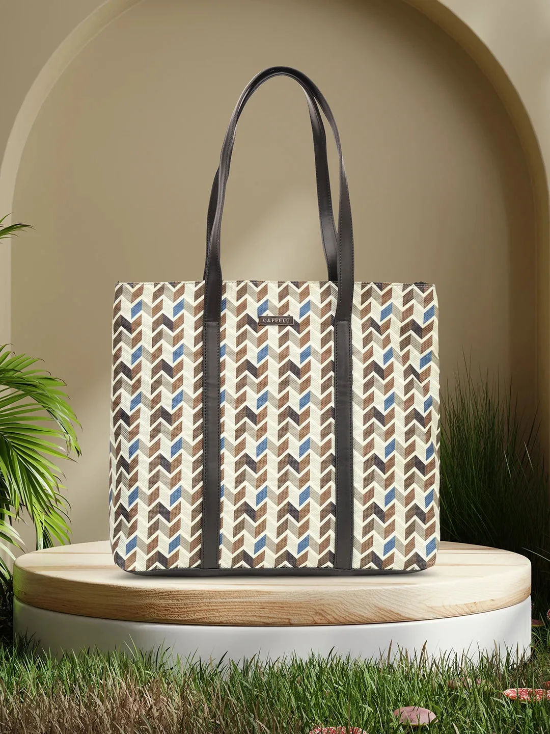 Caprese Susan Large Beige Tote Bag