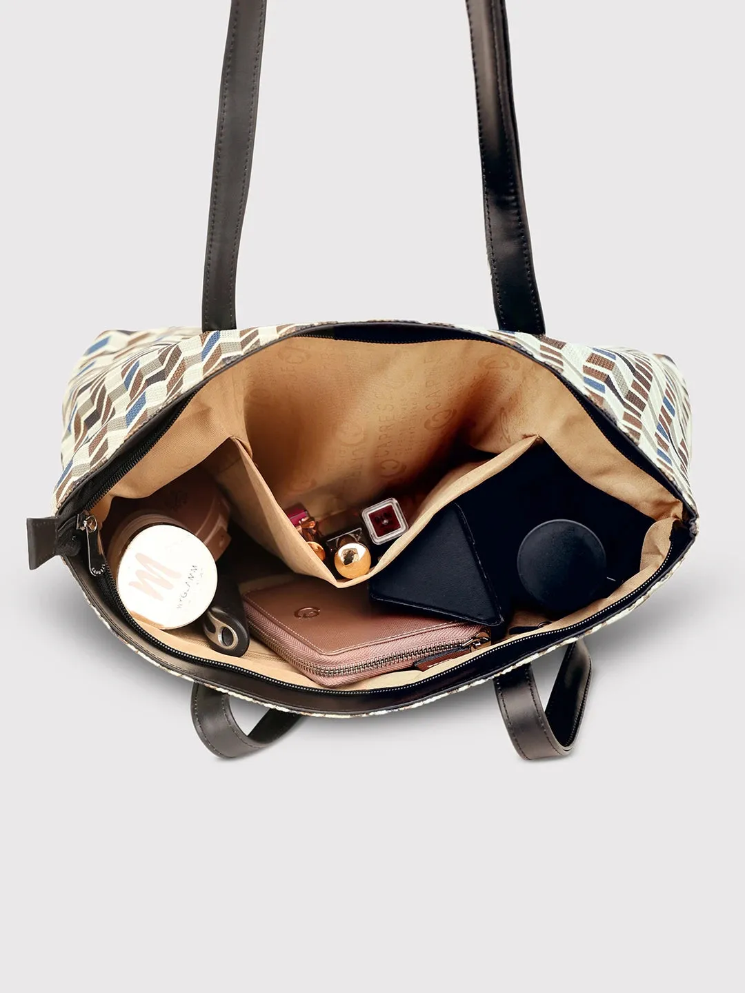 Caprese Susan Large Beige Tote Bag