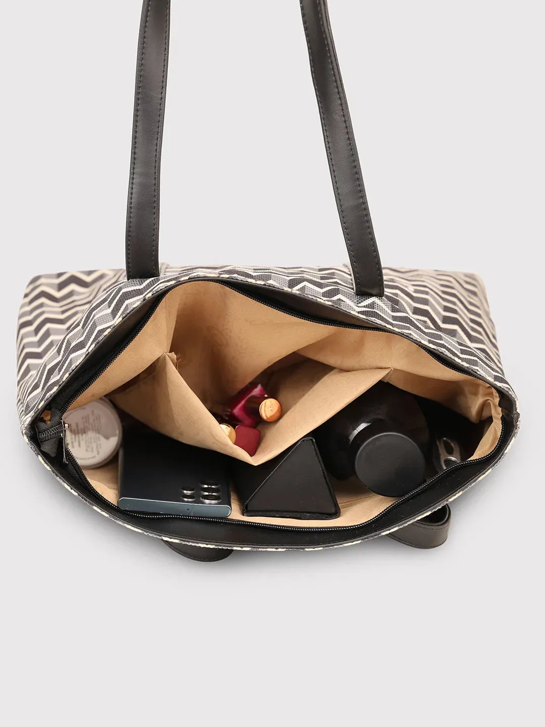 Caprese Susan Large Black Tote Bag