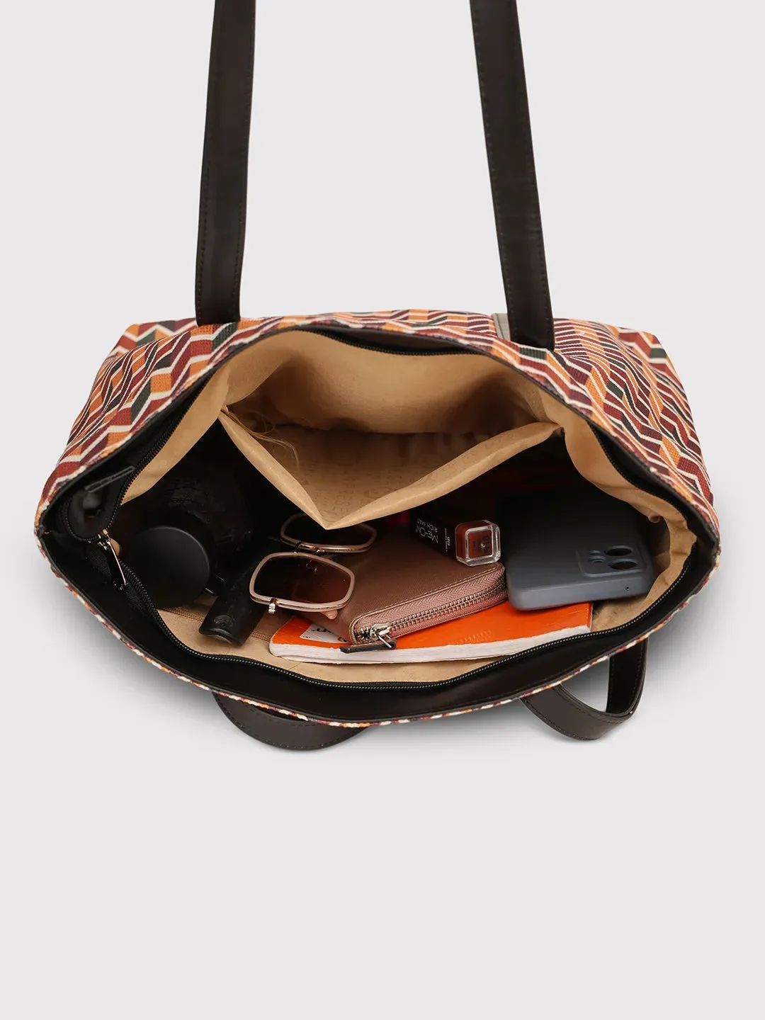Caprese Susan Large Orange Tote Bag
