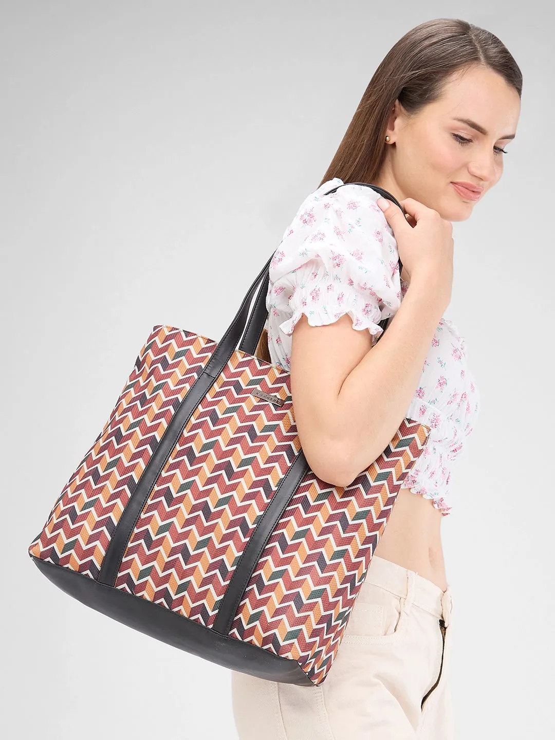 Caprese Susan Large Orange Tote Bag
