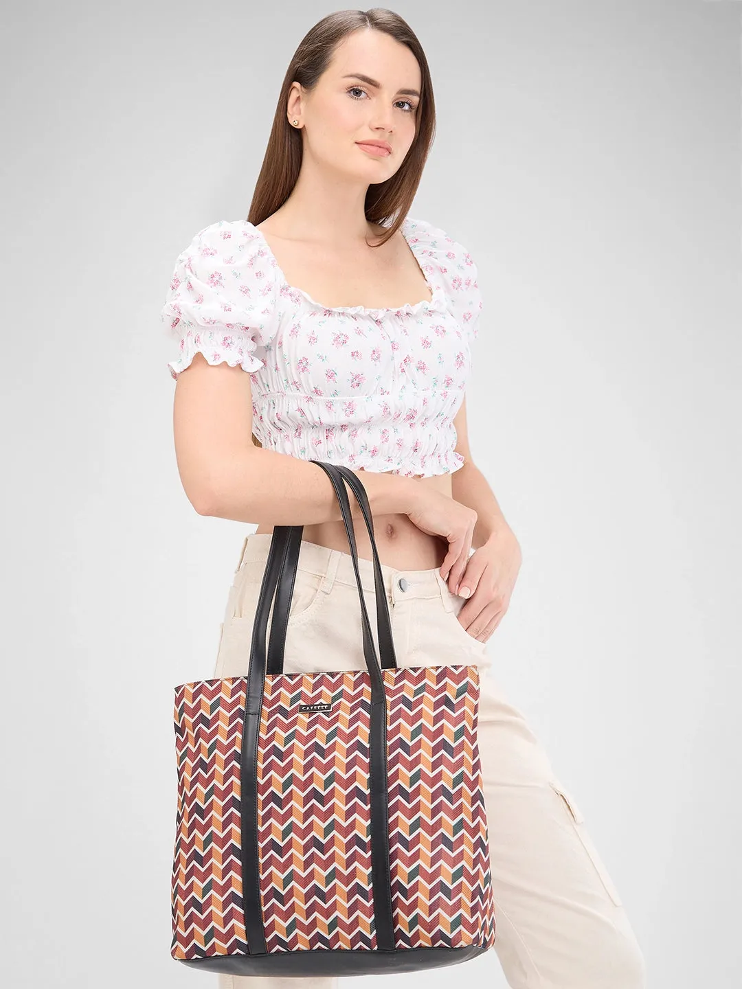 Caprese Susan Large Orange Tote Bag