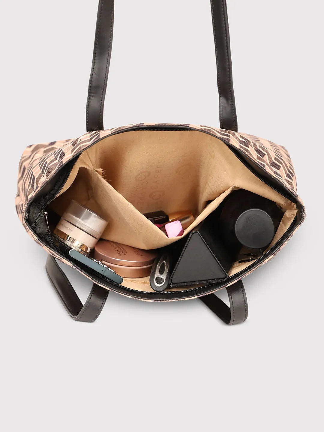 Caprese Susan Large Tan Tote Bag