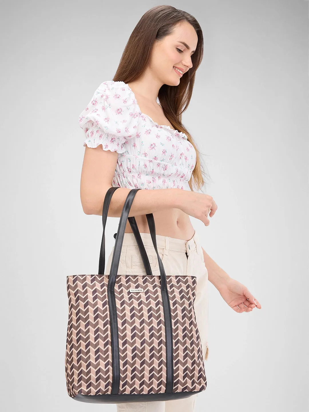 Caprese Susan Large Tan Tote Bag