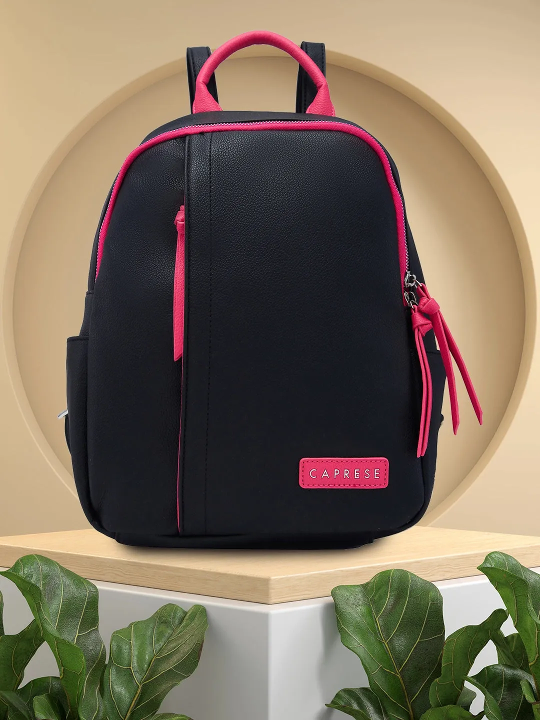 Caprese Tia Medium Black Backpack