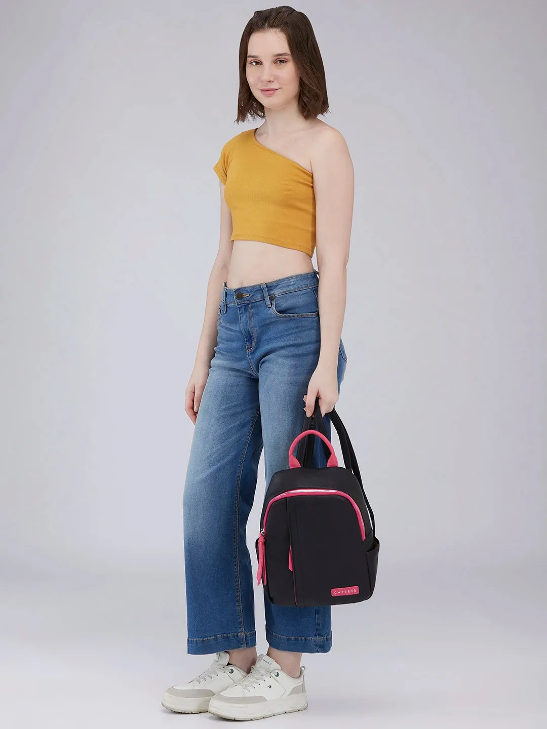 Caprese Tia Medium Black Backpack