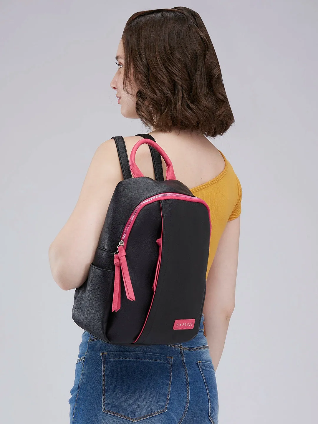 Caprese Tia Medium Black Backpack