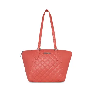 Caprese Til Large Coral Tote Bag