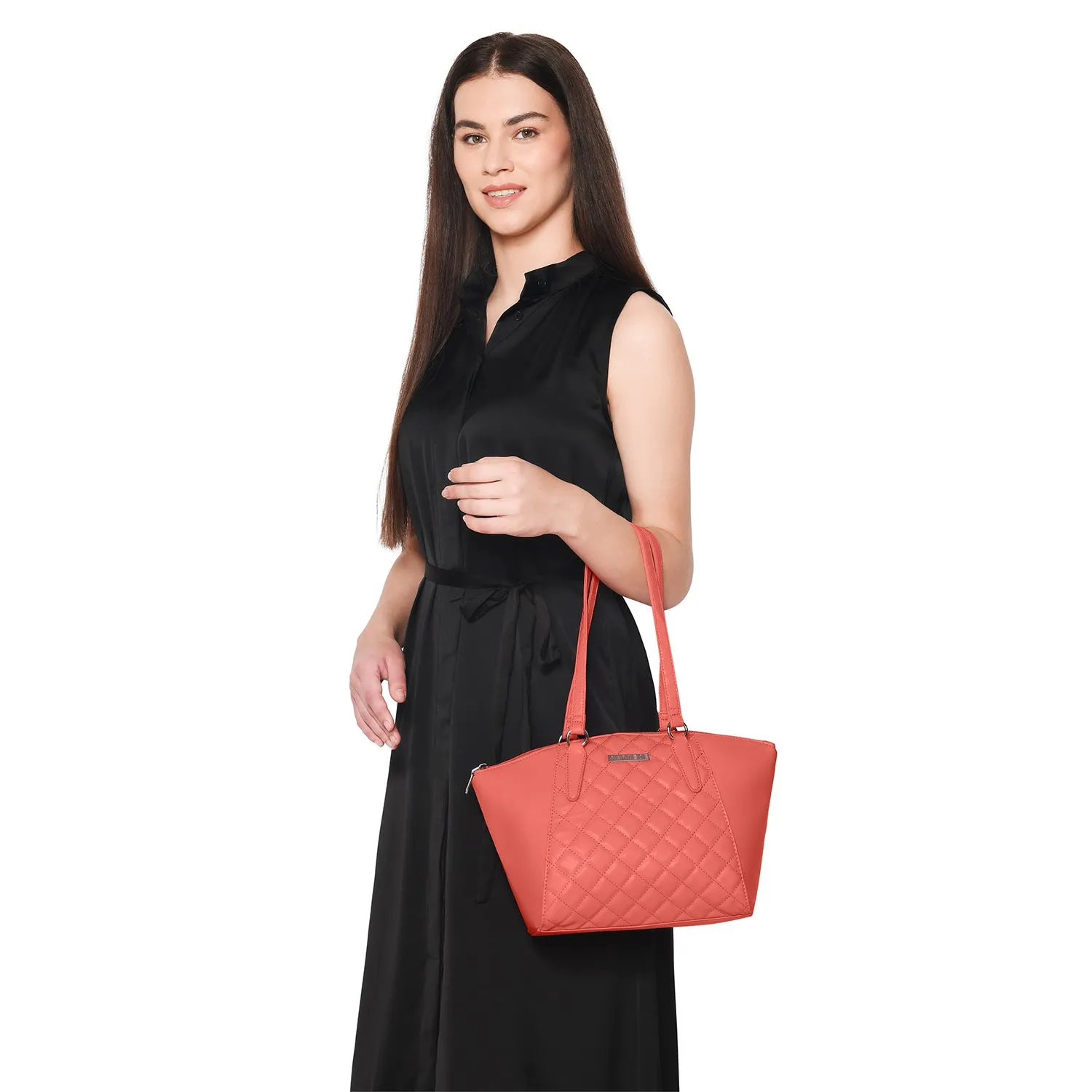 Caprese Til Large Coral Tote Bag
