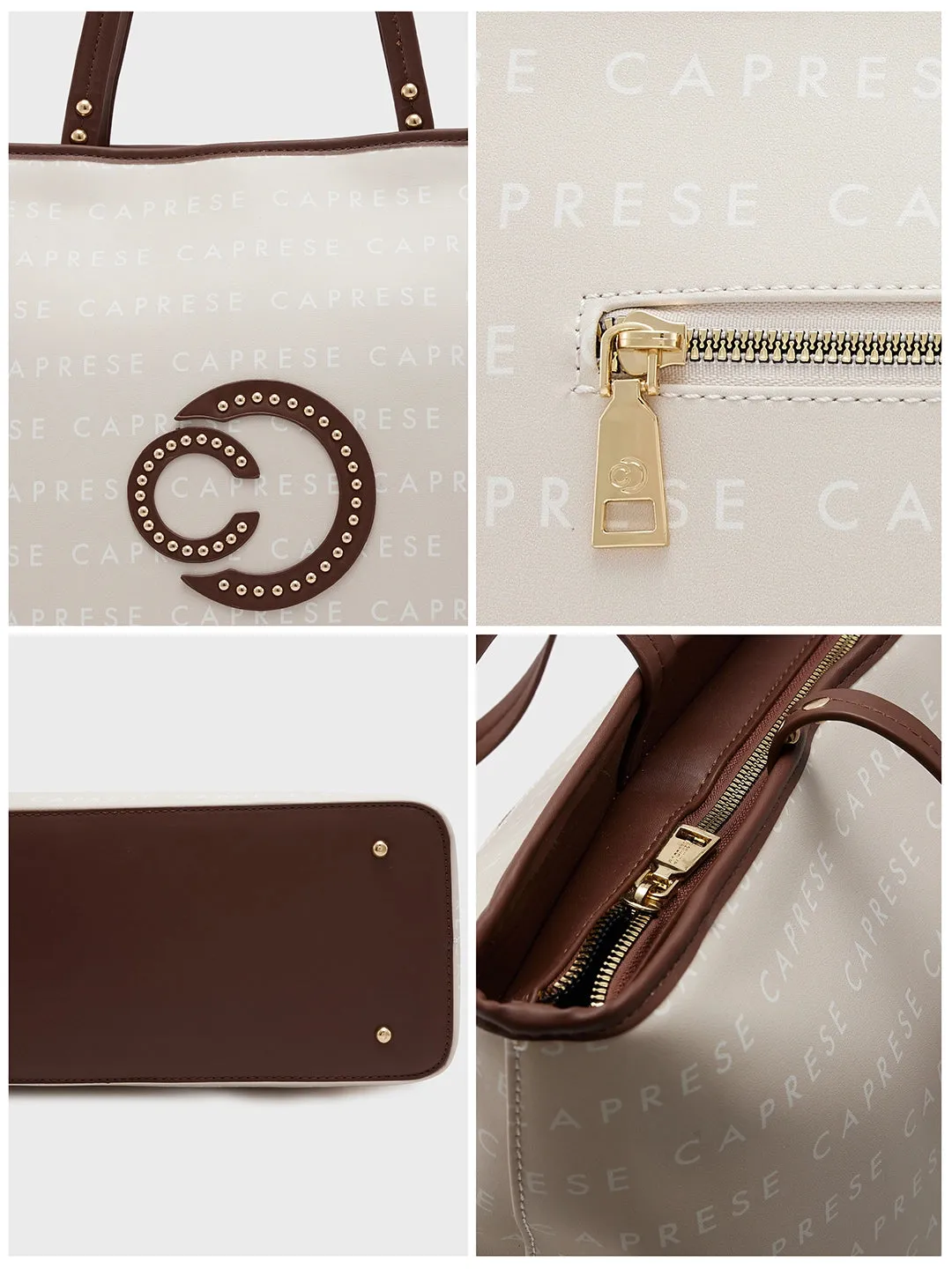 Caprese Topaz Large Beige Tote Bag