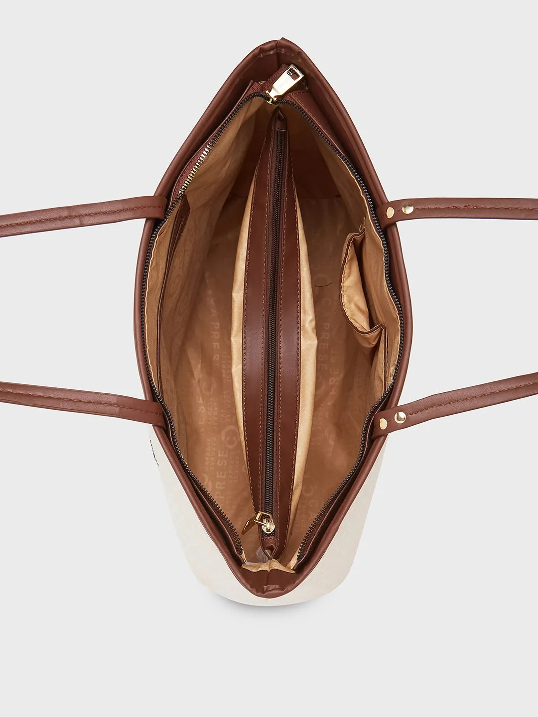 Caprese Topaz Large Beige Tote Bag