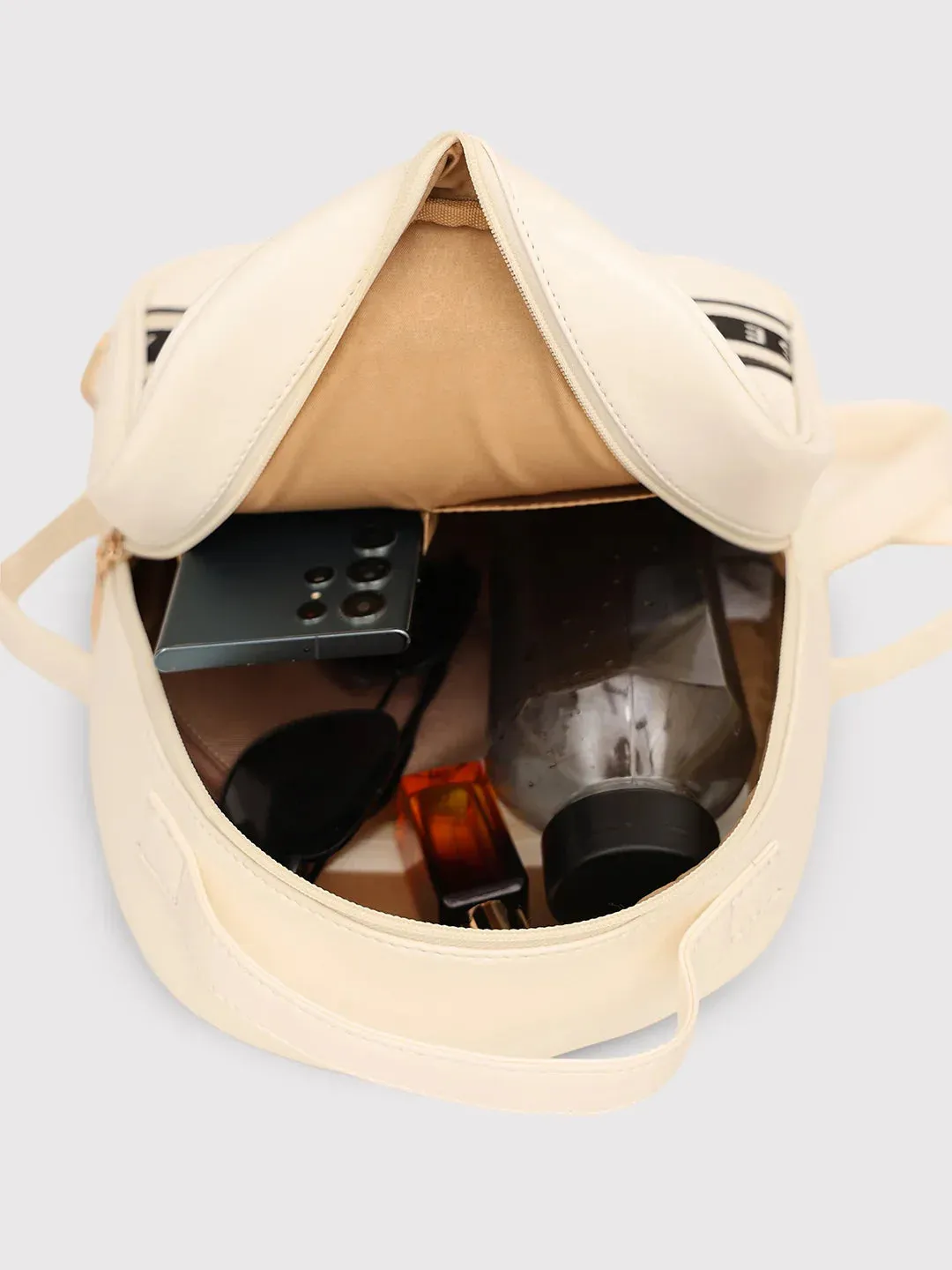 Caprese Trinity Medium Cream Backpack