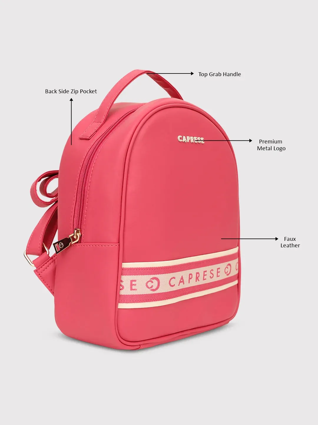 Caprese Trinity Medium Fuchsia Backpack