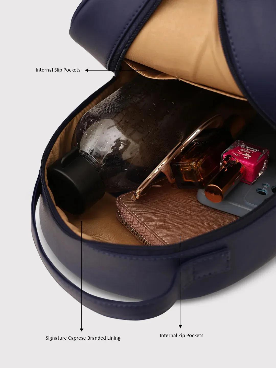 Caprese Trinity Medium Navy Backpack