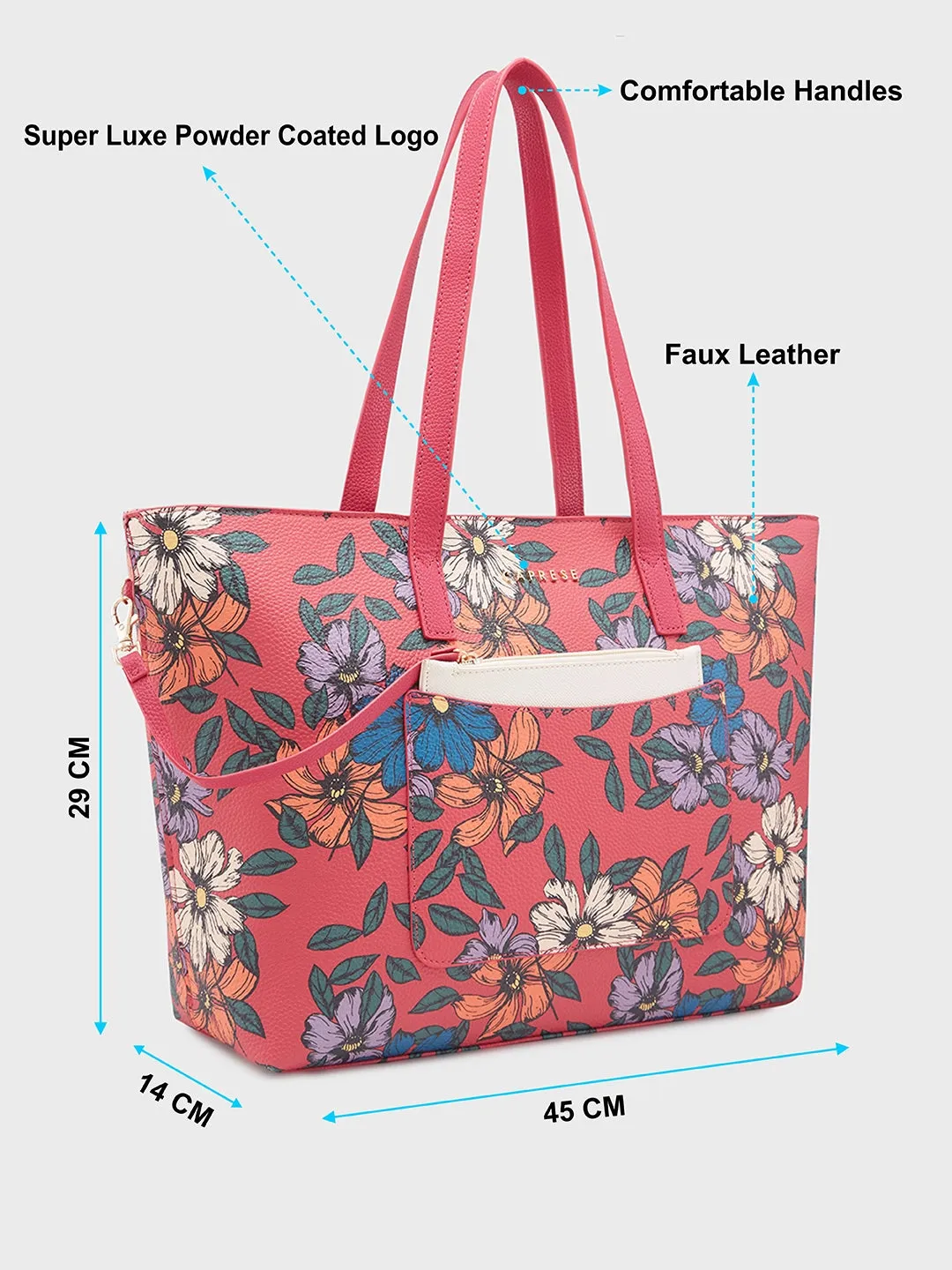 Caprese Vanessa Large Fuchsia Tote Bag