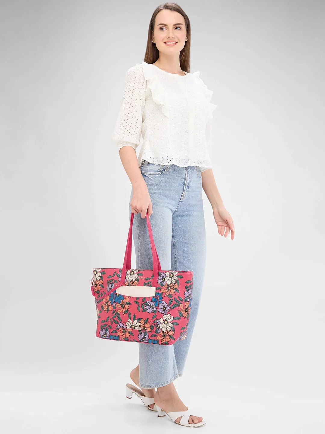Caprese Vanessa Large Fuchsia Tote Bag