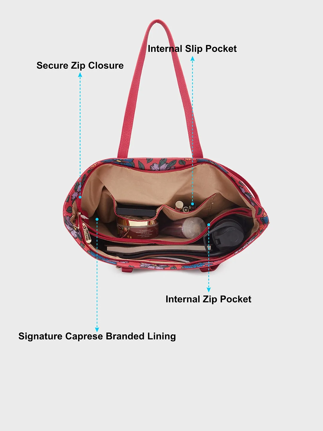 Caprese Vanessa Large Fuchsia Tote Bag