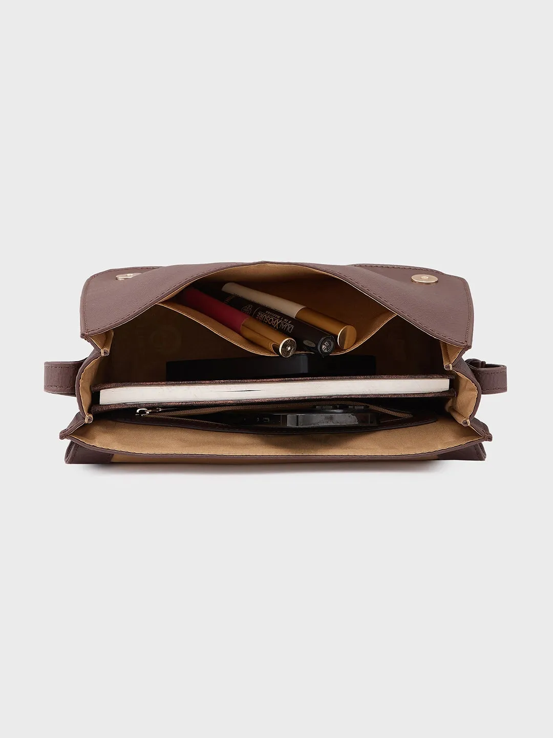 Caprese Vittoria Medium Brown Satchel Bag